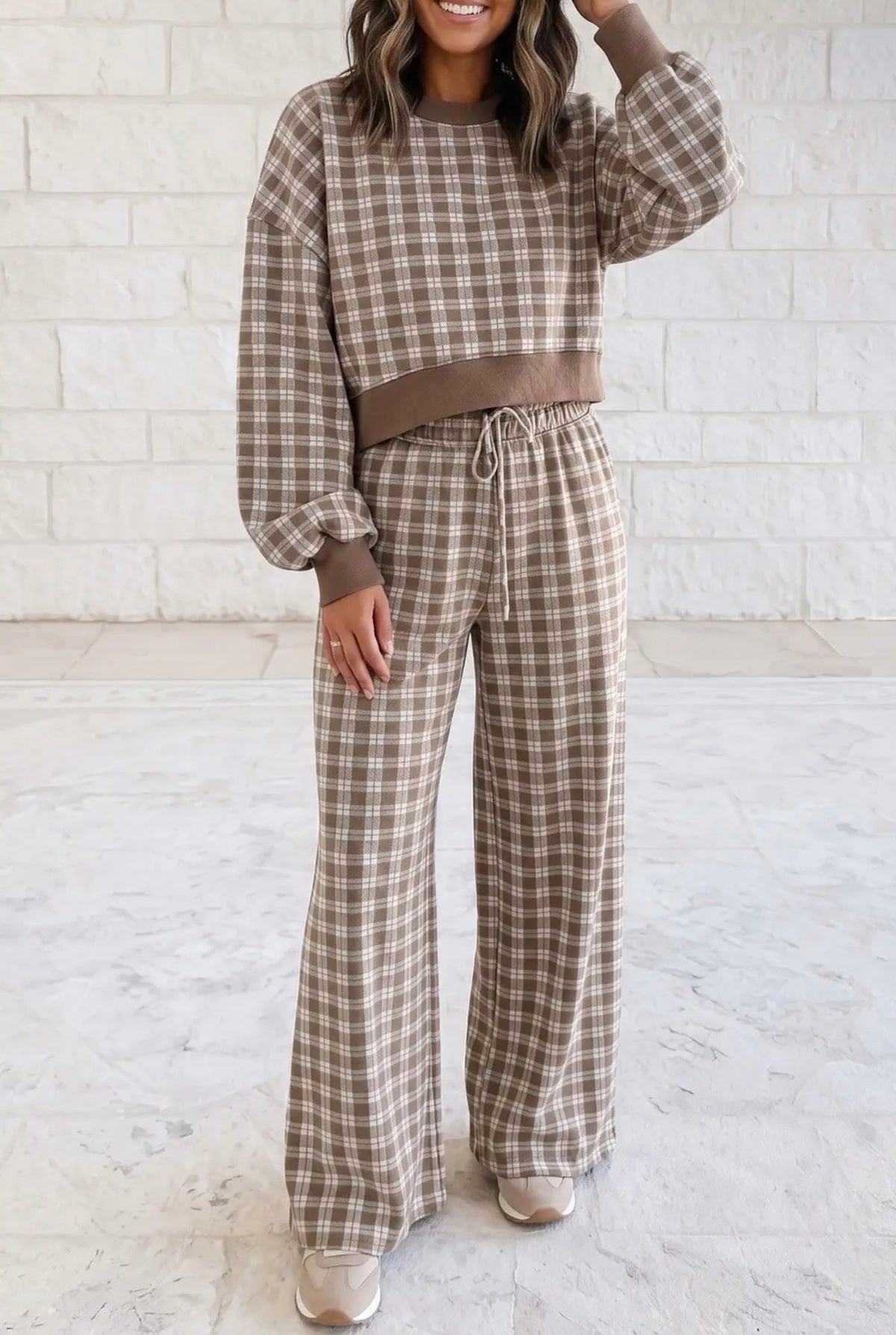 Plaid Pants Set