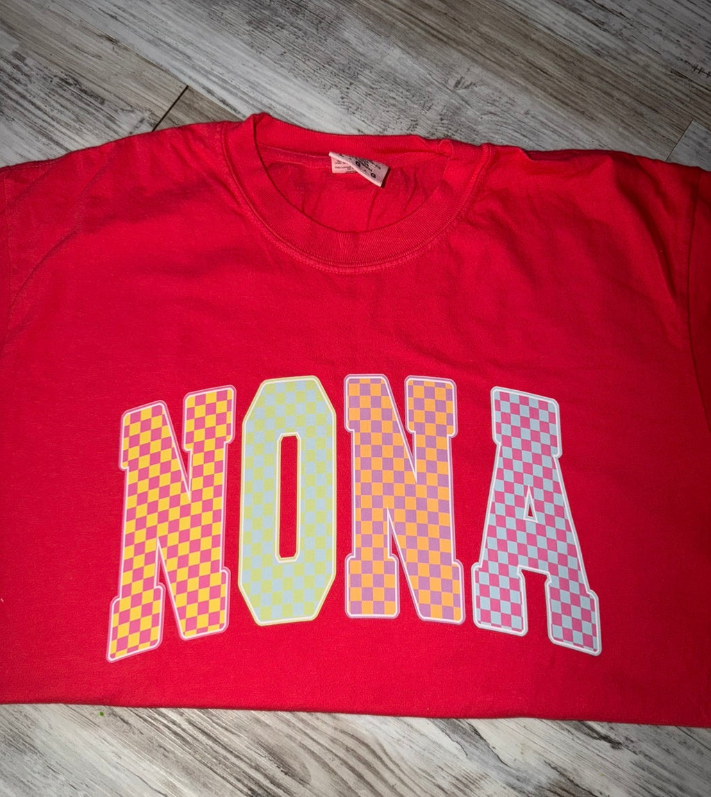 Colored Checkered NoNa Tee