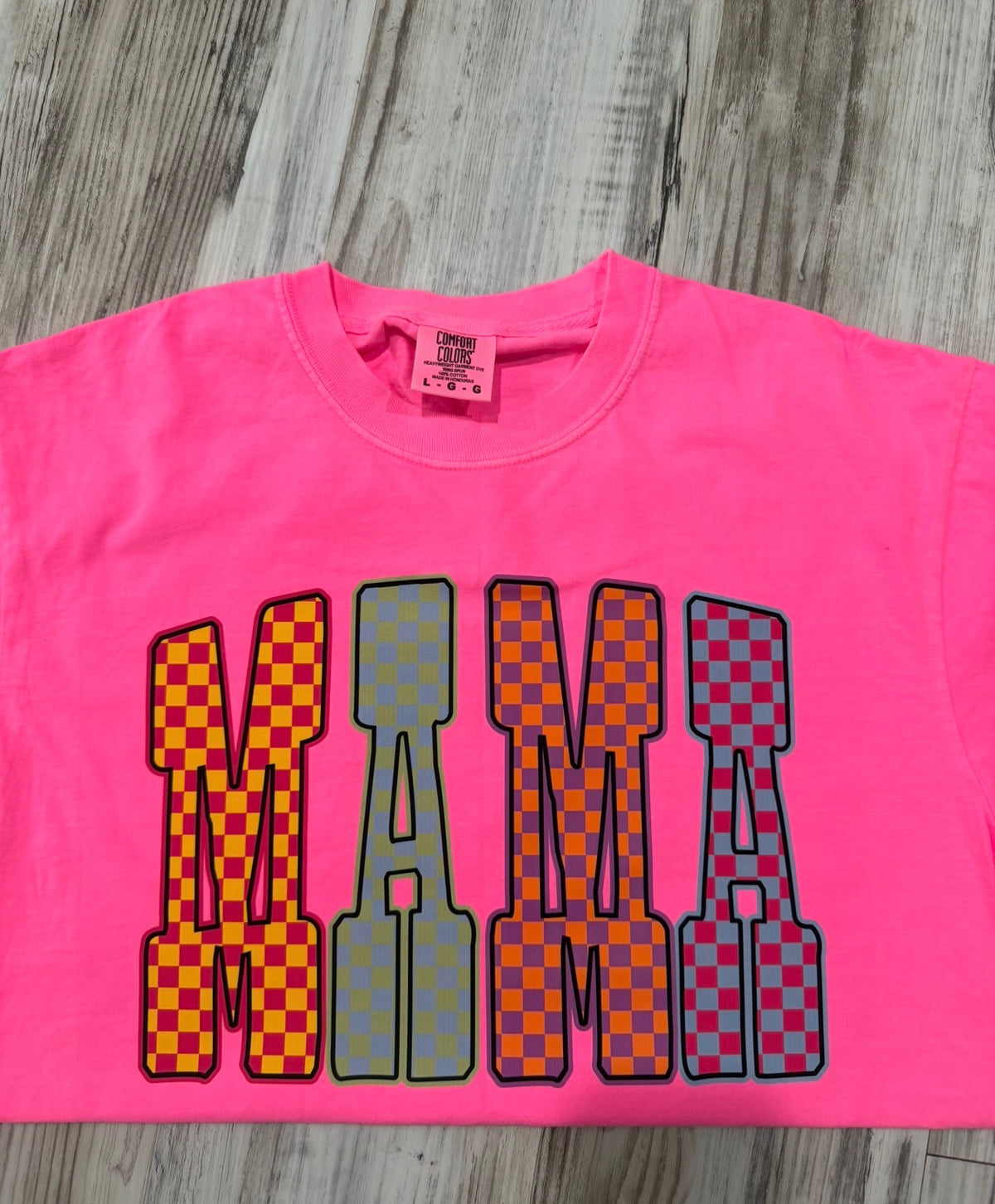 Colored Checkered Mama Tee